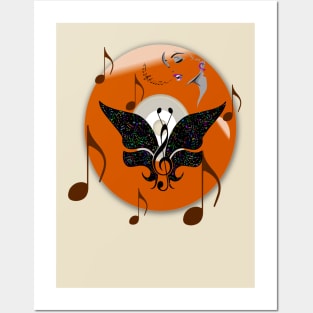 MUSIC BUTTERFLY Posters and Art